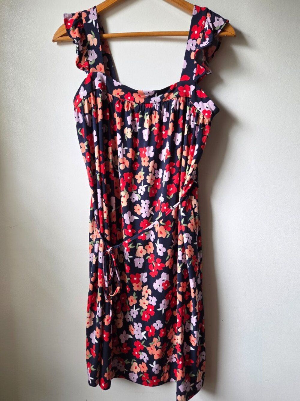 EUC ANN TAYLOR SLINKY FLORAL TANK SHORT DRESS SIZE M